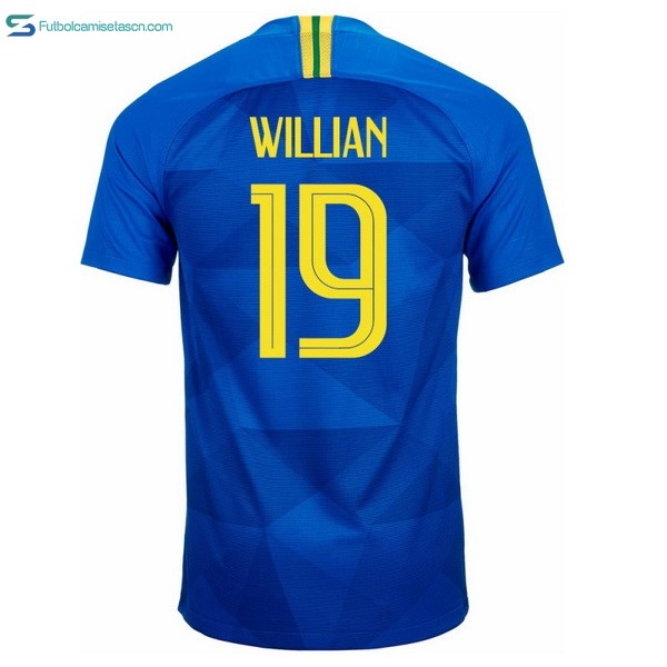 Camiseta Brasil 2ª Willian 2018 Azul